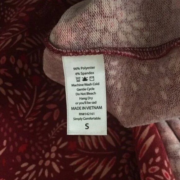 NWT LuLaRoe Sarah Cardigan S Burgundy Red Floral Wizard Academia Cozy Duster NEW - Picture 3 of 3